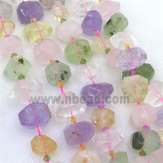 mix Gemstone nugget beads, faceted freeform