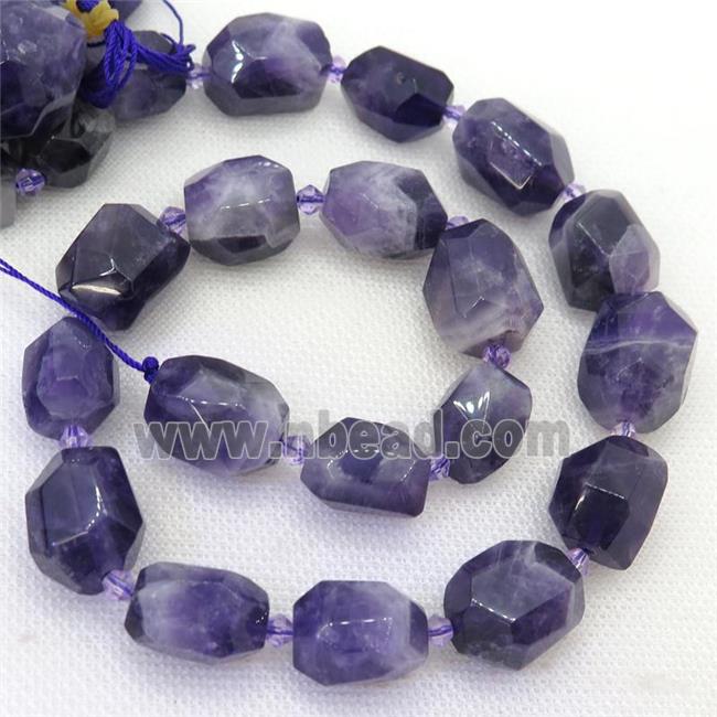 Amethyst nugget beads, faceted freeform