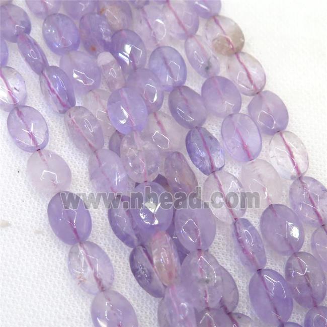 Amethyst beads, faceted oval