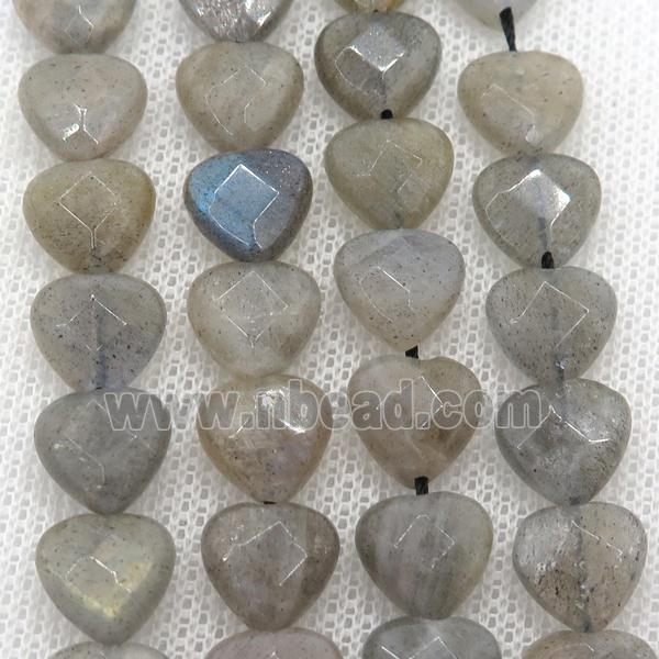 Labradorite beads, faceted heart