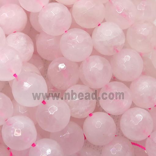 Rose Quartz Beads, faceted round