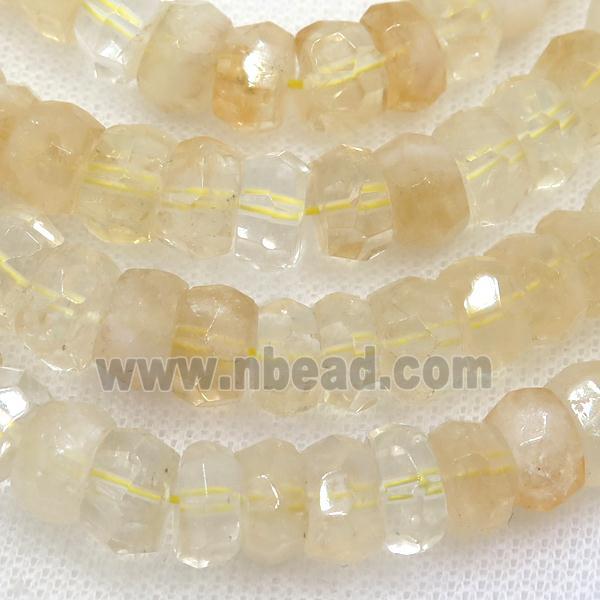 Citrine beads, faceted rondelle