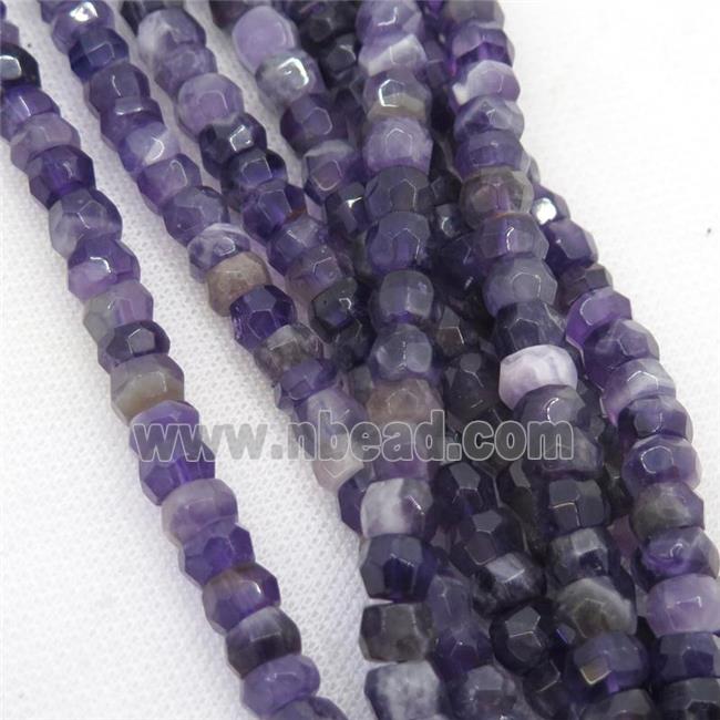 purple Amethyst Beads, faceted rondelle