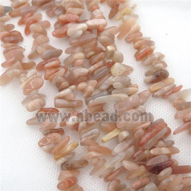 peach MoonStone chip beads