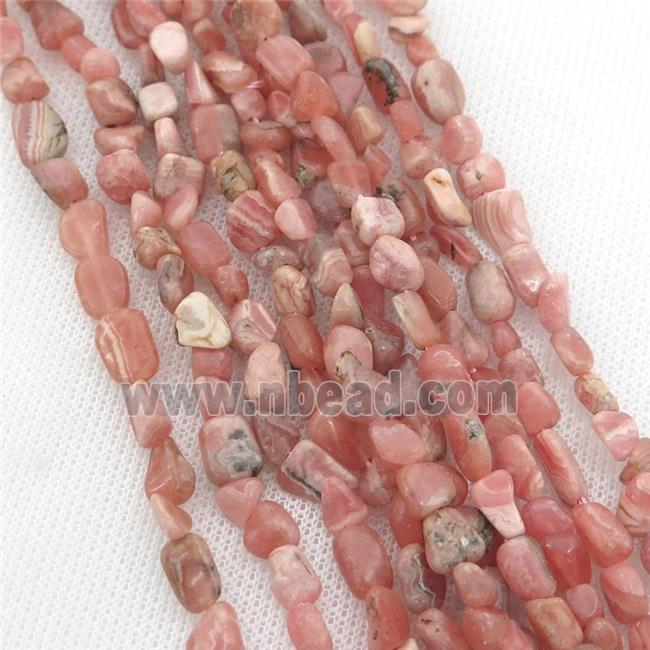 pink Rhodochrosite chip beads