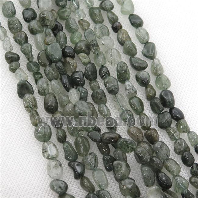 green Rutilated Quartz chip beads
