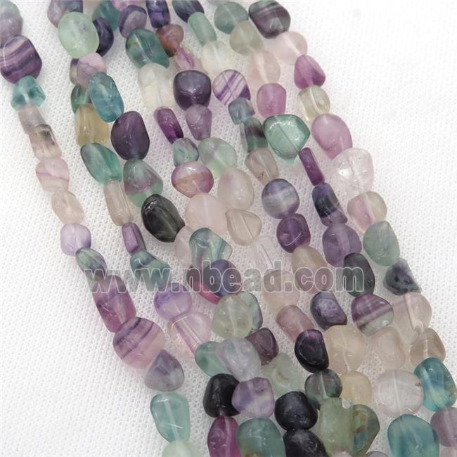 Fluorite chip beads, multicolor