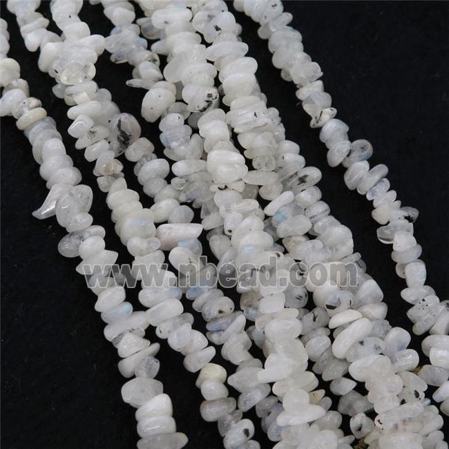white MoonStone chip beads