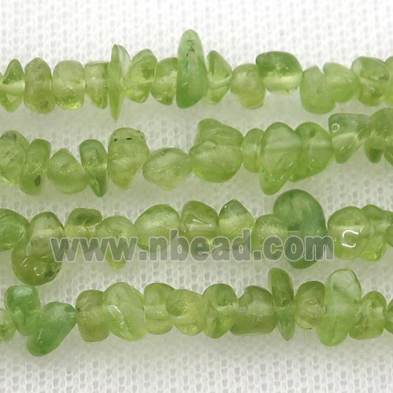 green Peridot chip beads