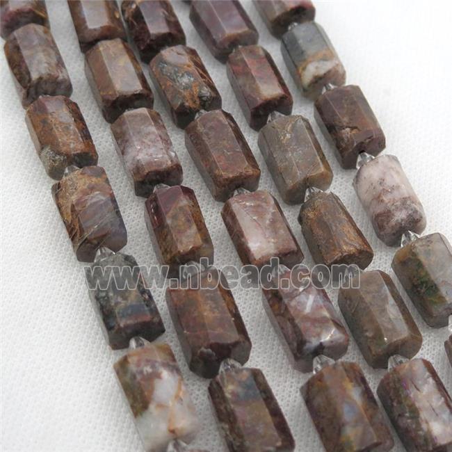 Pietersite Jasper beads, faceted cylinder