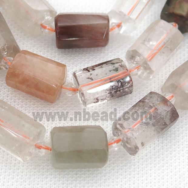mixed Lodalite beads, faceted tube
