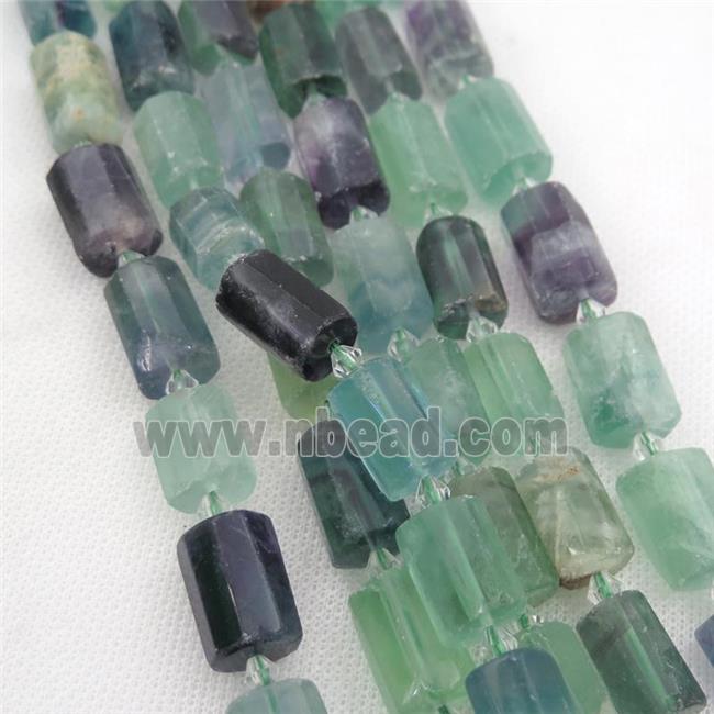 mix Fluorite beads, faceted tube