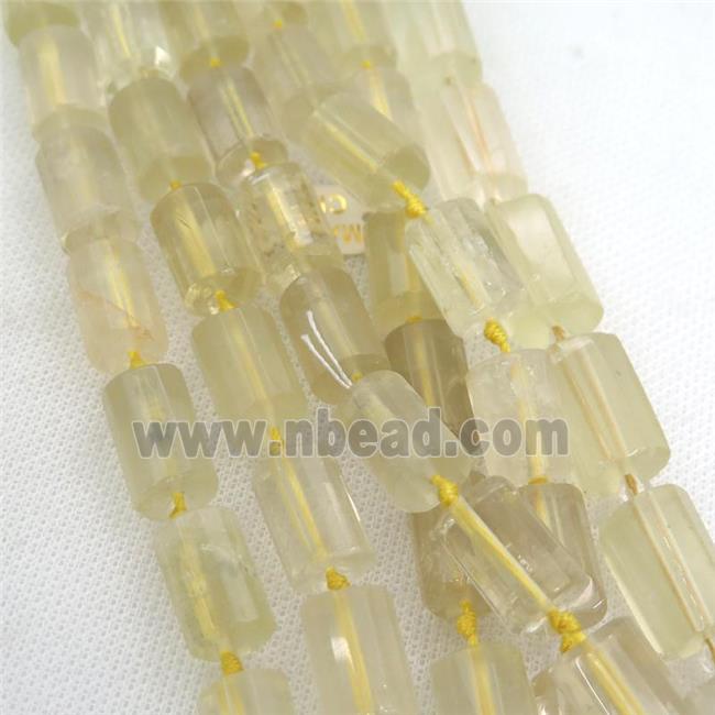 Lemon Quartz beads, faceted tube