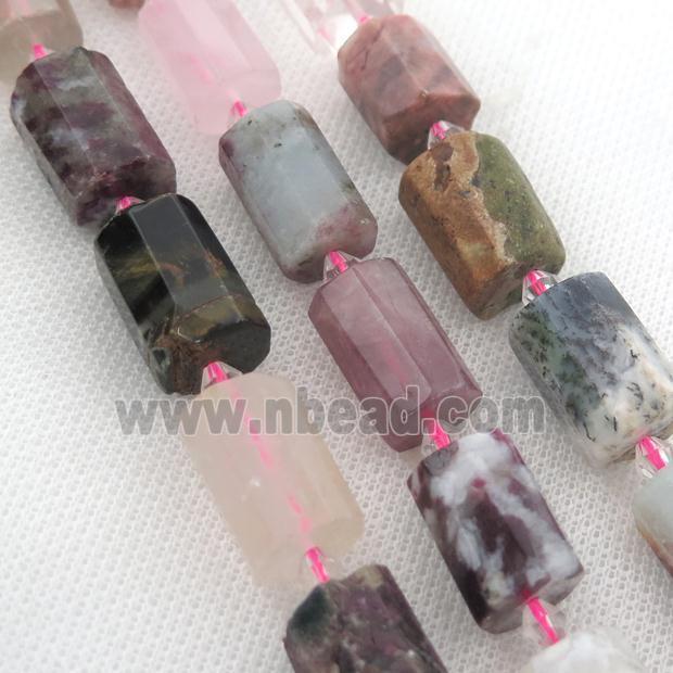 mix Gemstone beads, faceted tube