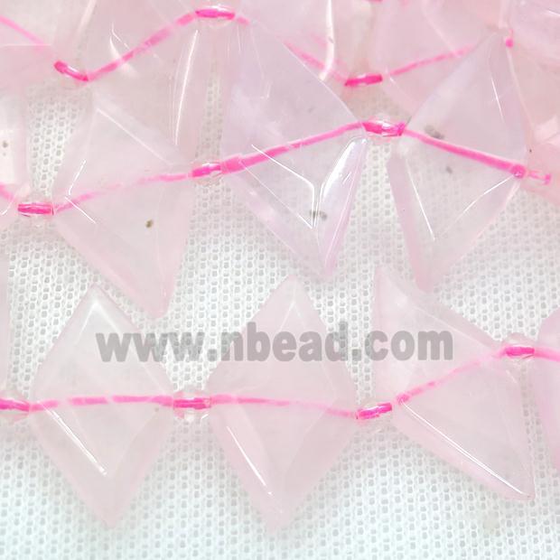 Rose Quartz rhombic beads
