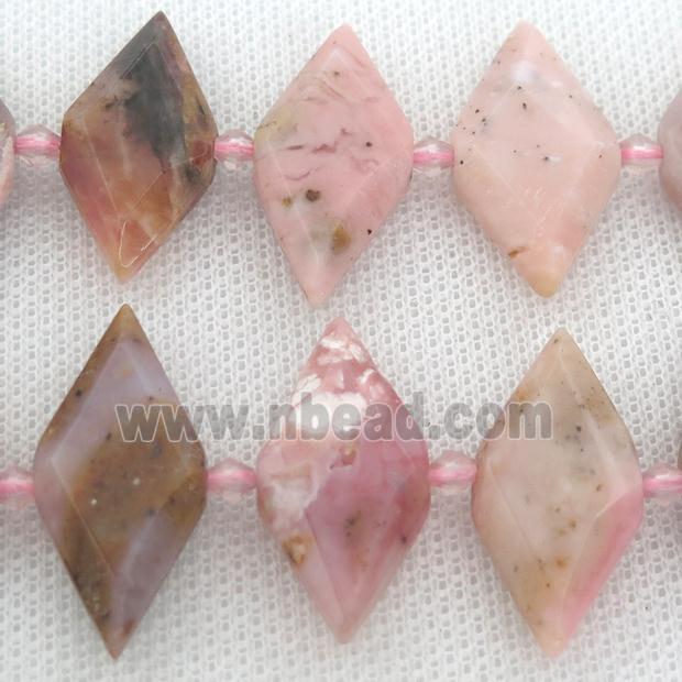 pink Opal rhombic beads