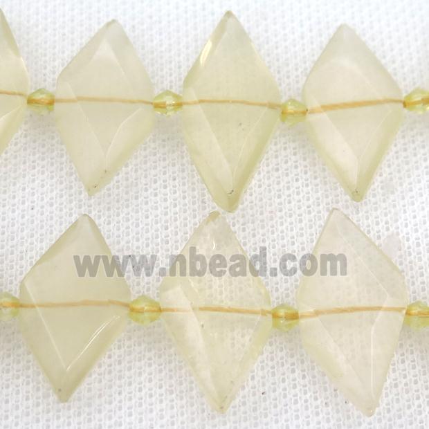 Lemon Quartz rhombic beads