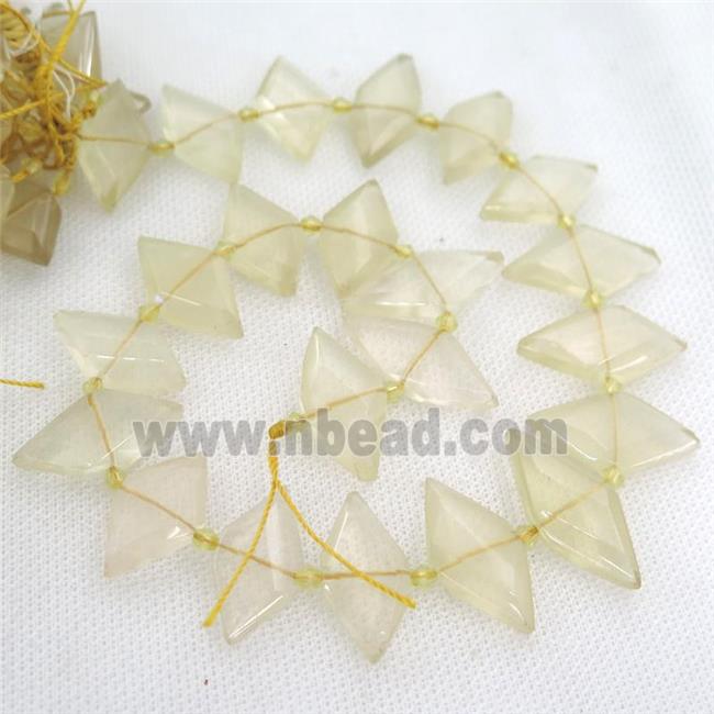 Lemon Quartz rhombic beads