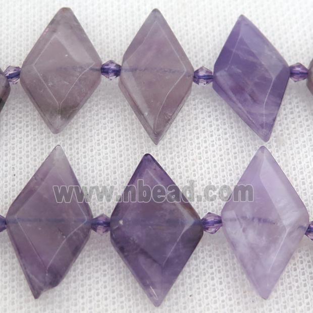 purple Amethyst rhombic beads