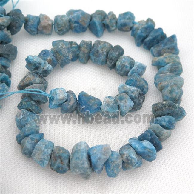 raw blue Apatite chip beads, freeform