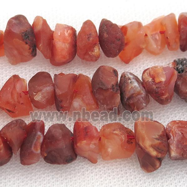 red Carnelian Agate chip beads, freeform