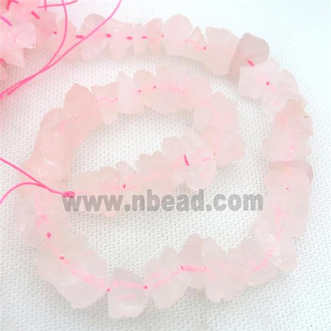 Rose Quartz chip beads, freeform