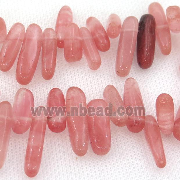 pink watermelon Quartz beads chip