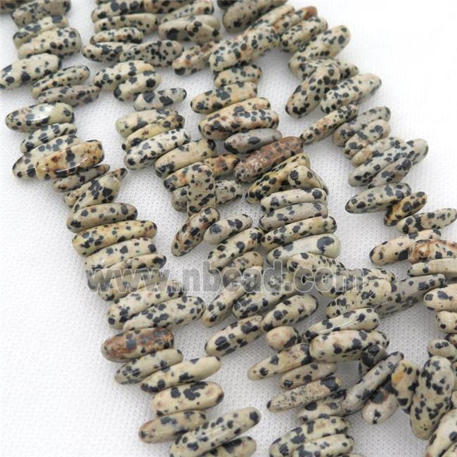 black Dalmatian Jasper chip beads