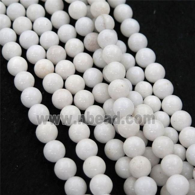 white Porcelain beads, round