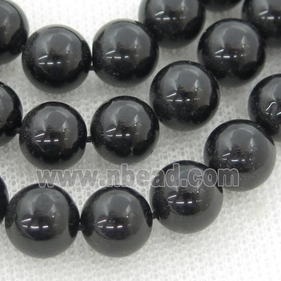 black Tourmaline beads, round
