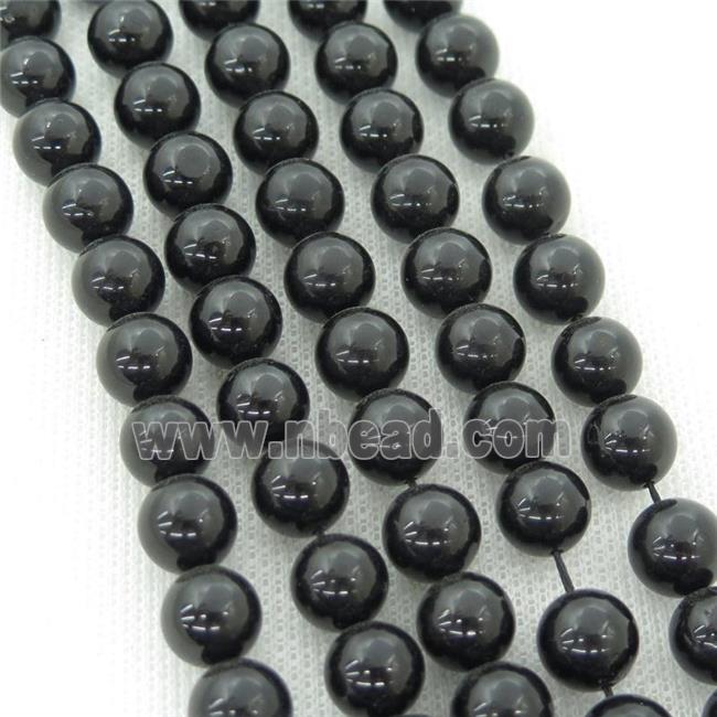 black Tourmaline beads, round