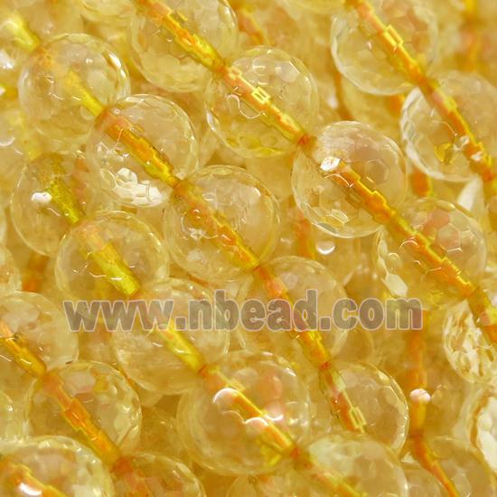 yellow Citrine Beads, faceted round
