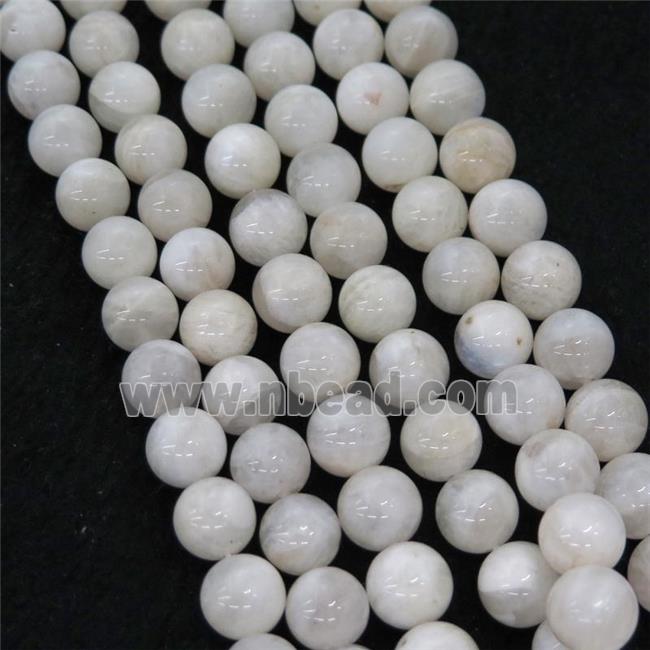 white MoonStone Beads, round, b-grade