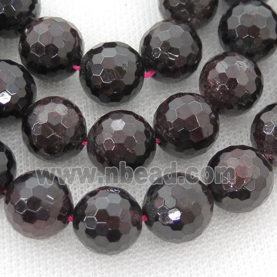 Natural Garnet Beads Faceted Round
