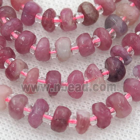 pink Tourmaline rondelle beads