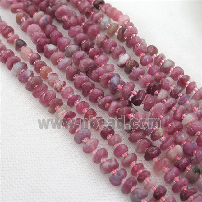 pink Tourmaline rondelle beads