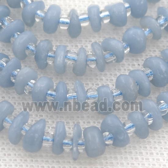 blue Angelite rondelle beads