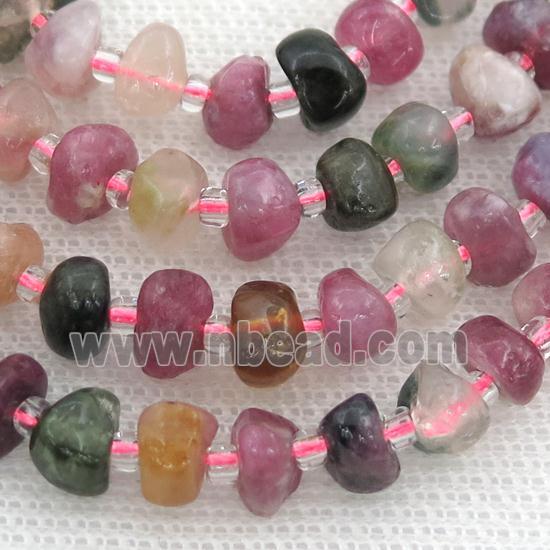 Tourmaline rondelle beads, multicolor