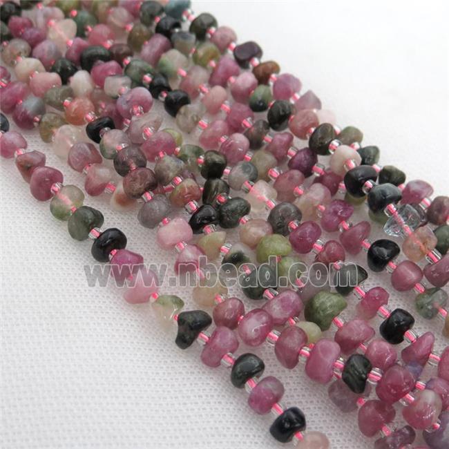 Tourmaline rondelle beads, multicolor