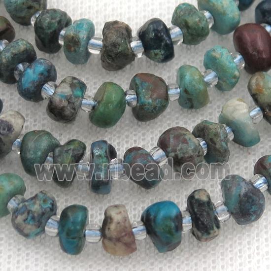 Chrysocolla rondelle beads