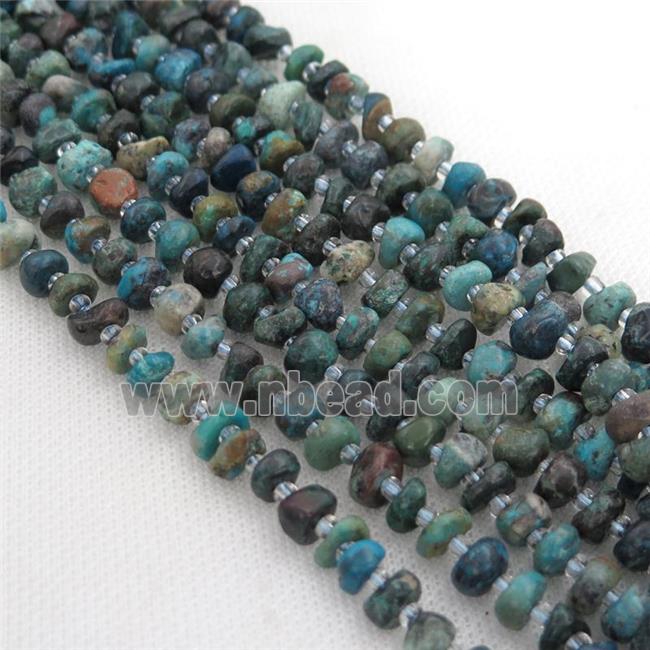 Chrysocolla rondelle beads