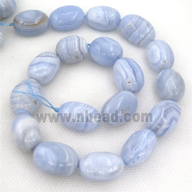 Blue Lace Agate Beads, barrel