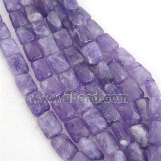 purple Amethyst Beads, faceted rectangle