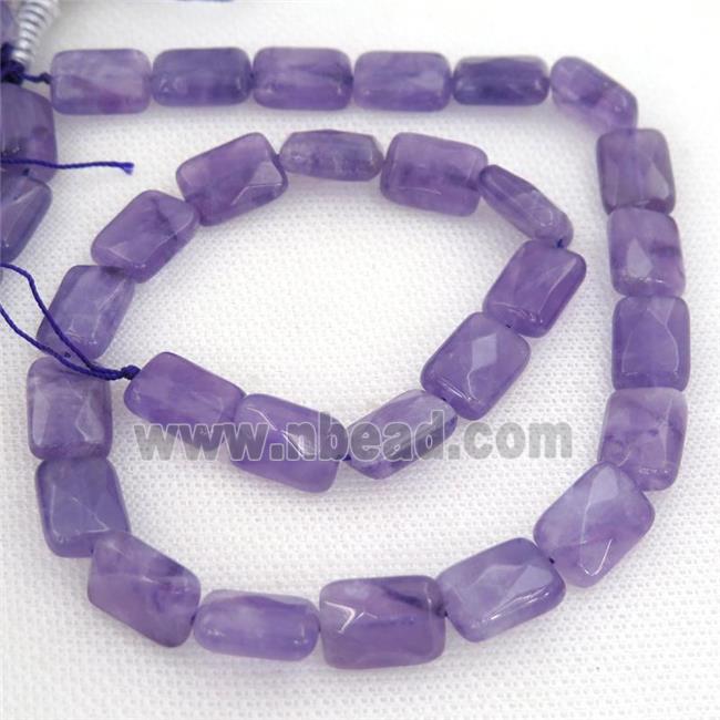purple Amethyst Beads, faceted rectangle