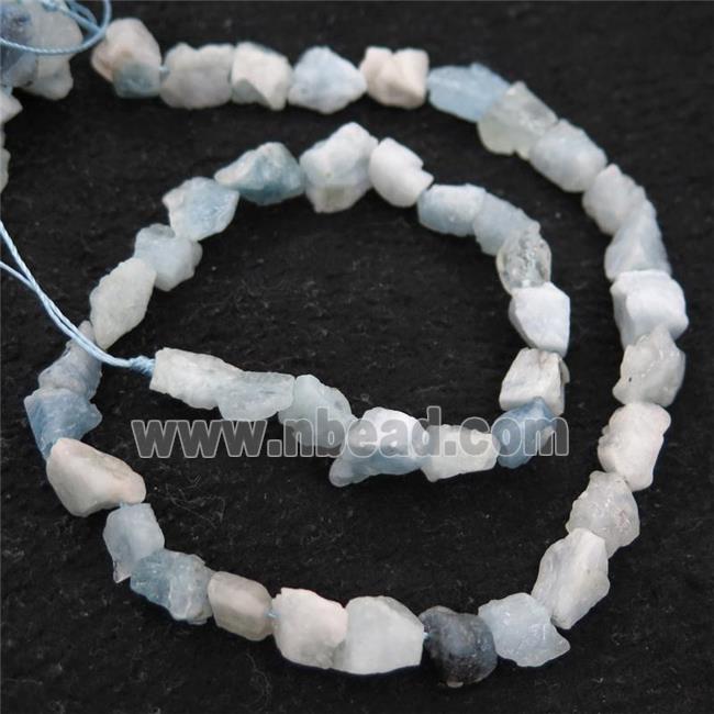 blue Aquamarine Beads, freeform