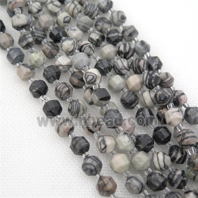 black Line Jasper bullet beads