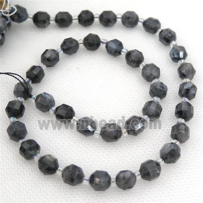 black larvikite Labradorite bullet beads