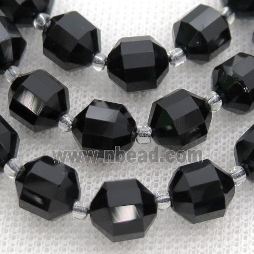 black Onyx Agate bullet beads