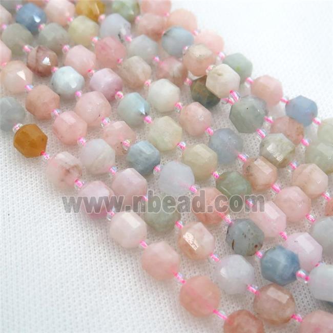 Morganite bullet beads, mix color