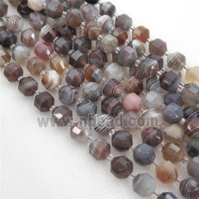 gray Botswana Agate bullet beads